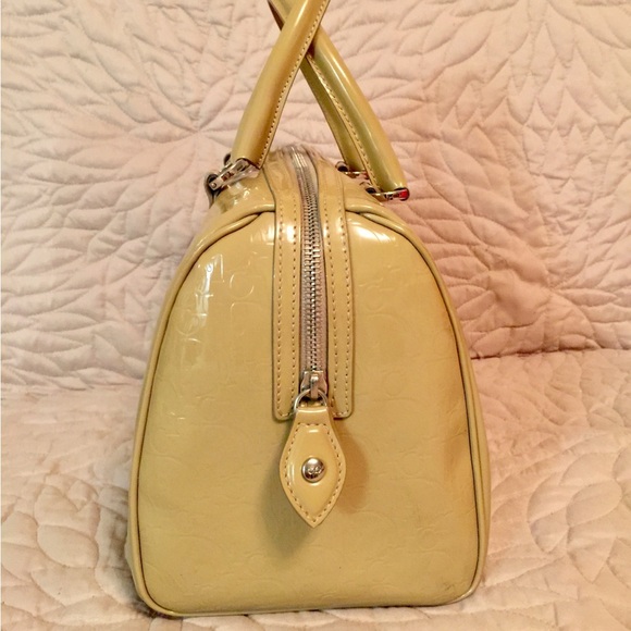Christian Dior Beige Patent Leather Boston Handbag - Picture 3 of 8